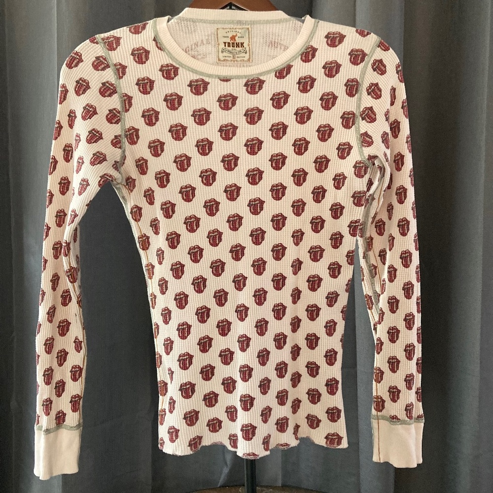=^.^= Trunk Limited Edition Rolling Stones Collectors Waffle Shirt Sz 1/XS